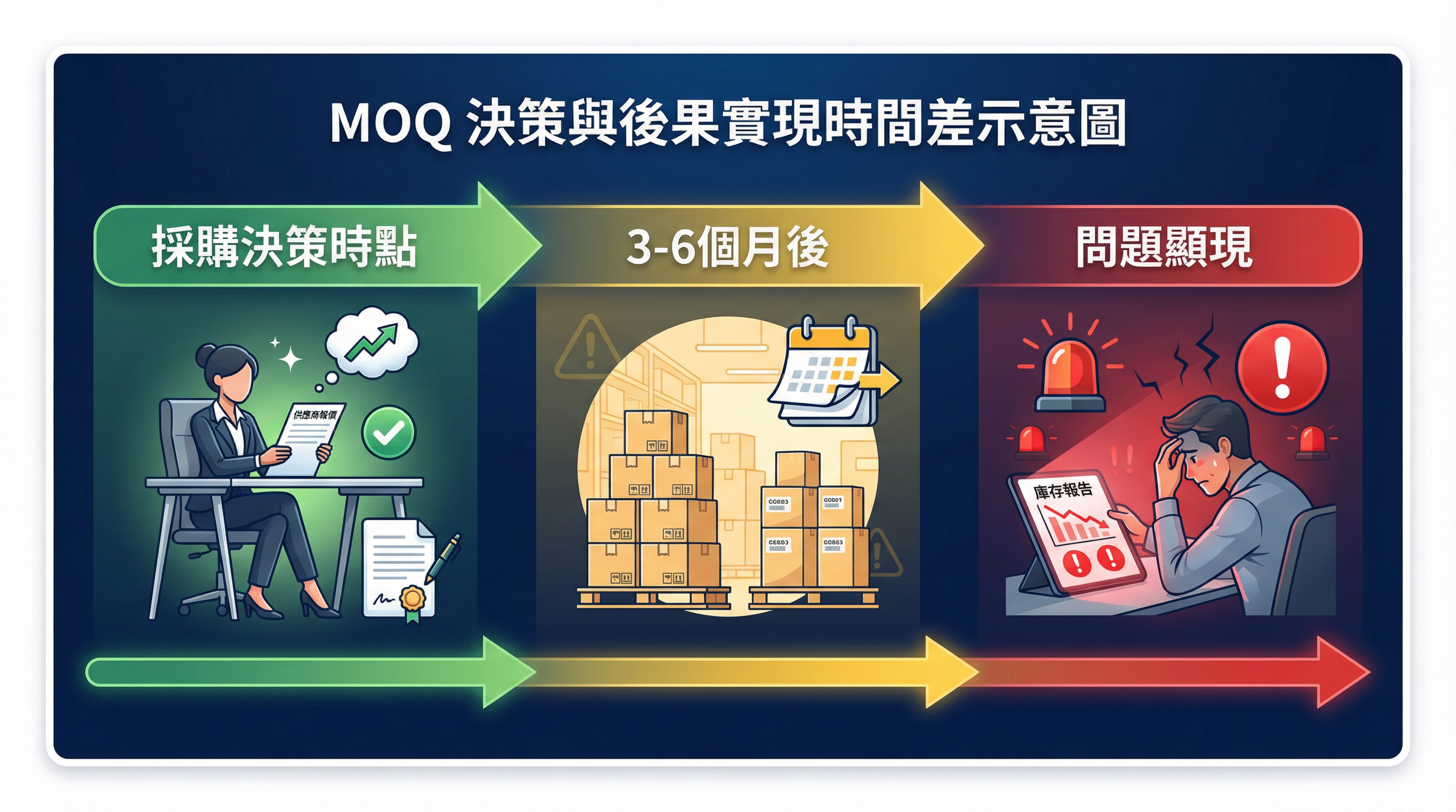 MOQ 決策與後果顯現的時間差