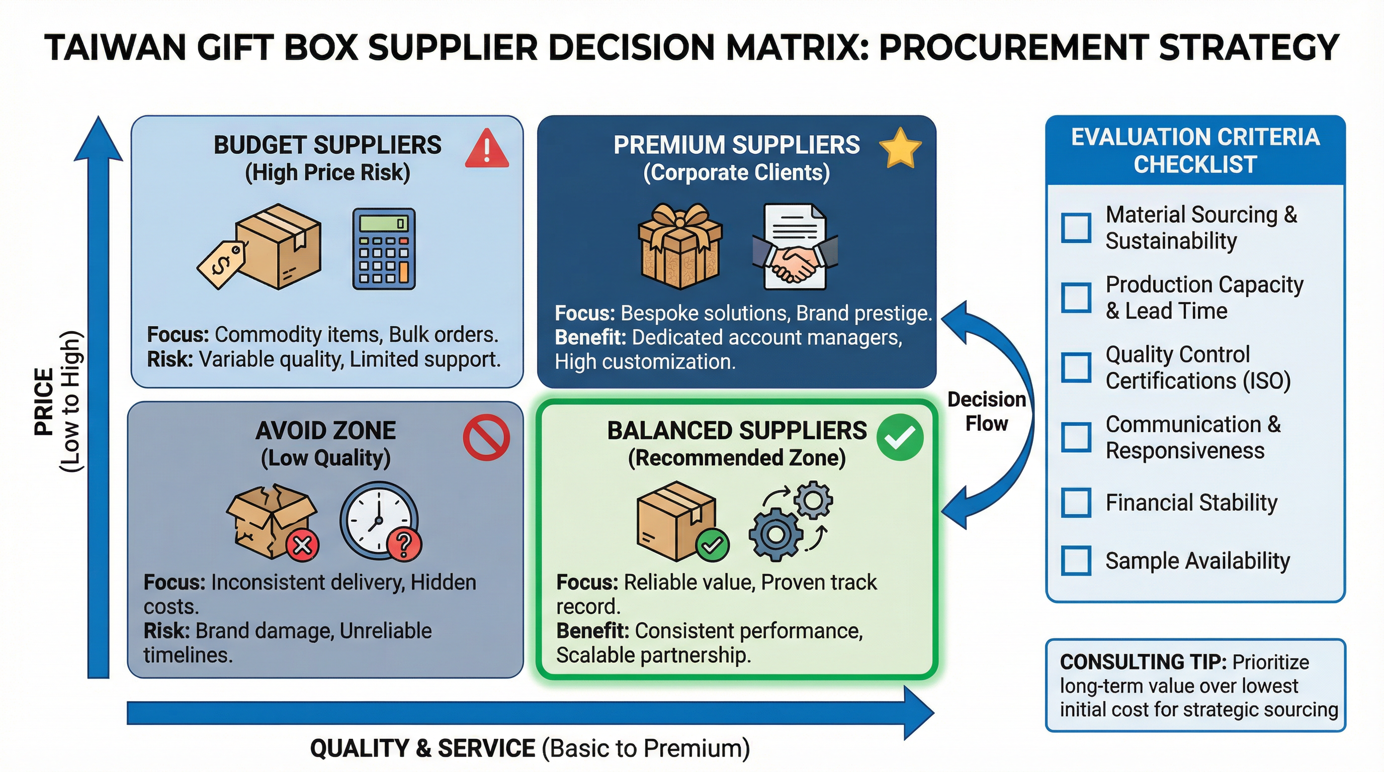 台灣禮盒供應商選擇矩陣